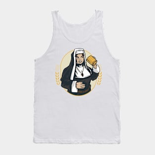 Funny Nun Drinking Beer Tank Top